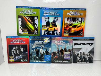 Fast & Furious 1-7 Blu-ray Movie Collection Vin Diesel Paul Walker Set