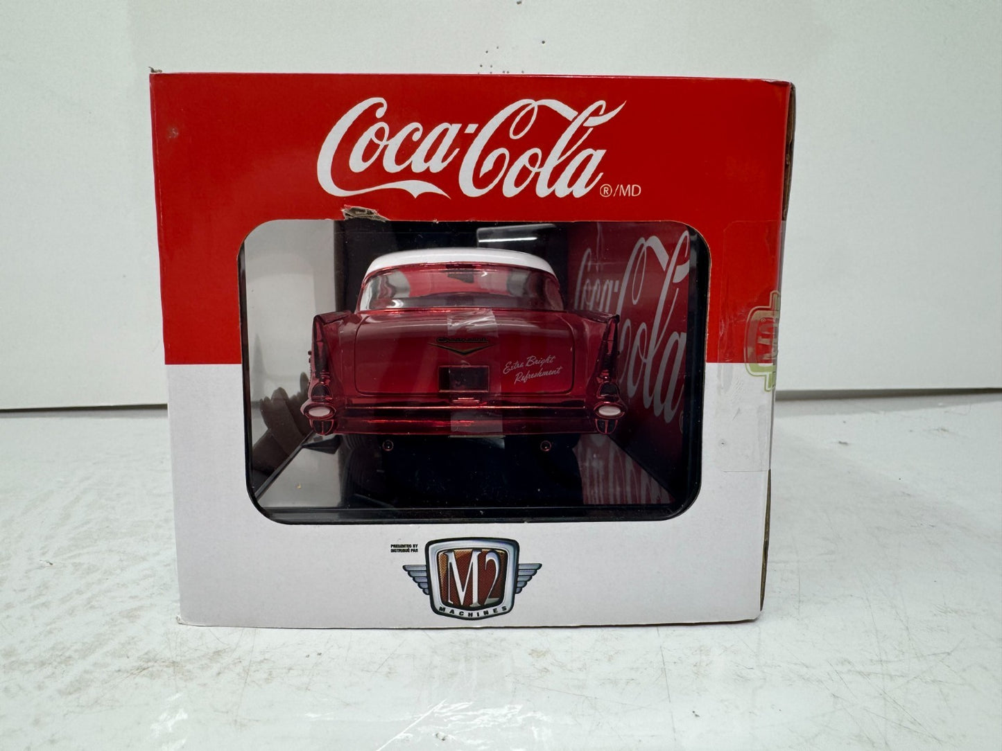 M2 Machines 1957 Chevy Bel Air Hardtop Coca-Cola CHASE 1:24 Diecast Red Rims