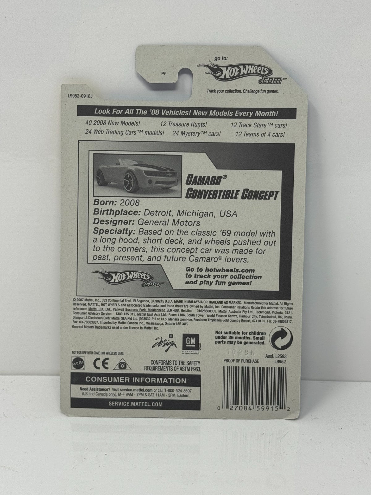 Hot Wheels New Models Chevy Camaro Concept 1:64 Diecast Factory Sealed Orange