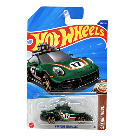 Hot Wheels Safari Mode Porsche 911 Rallye 1:64 Diecast Green