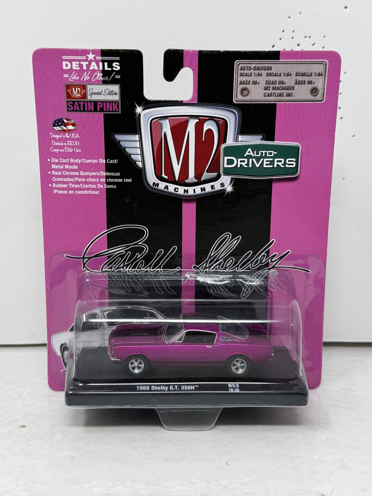 M2 Machines 1966 Shelby G.T. 350H Satin Pink Special Edition 1:64 Diecast