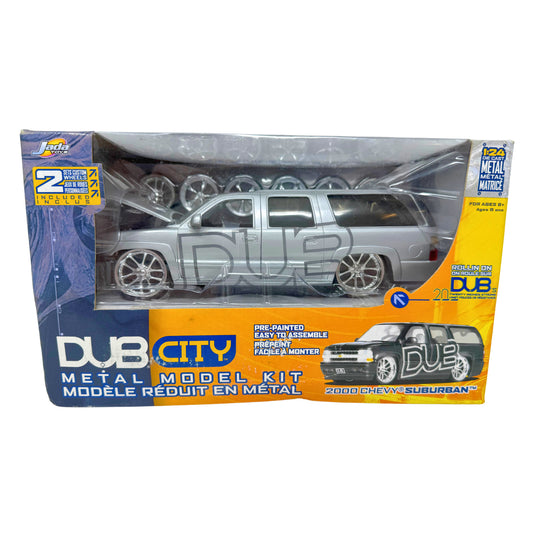 Jada Dub City 2000 Chevy Suburban Gray Metal Model Kit 1:24 Diecast