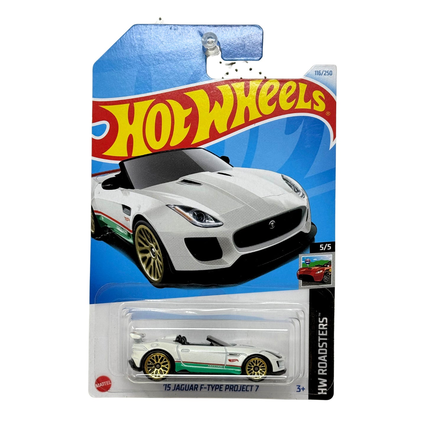 Hot Wheels Roadsters 2015 Jaguar F-Type Project 7 1:64 Diecast White