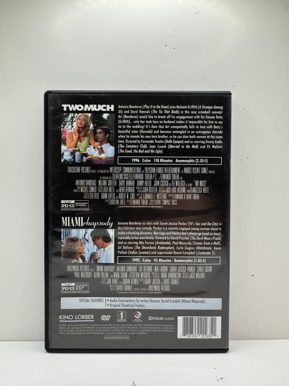 Two Much / Miami Rhapsody (DVD) Romantic Comedy