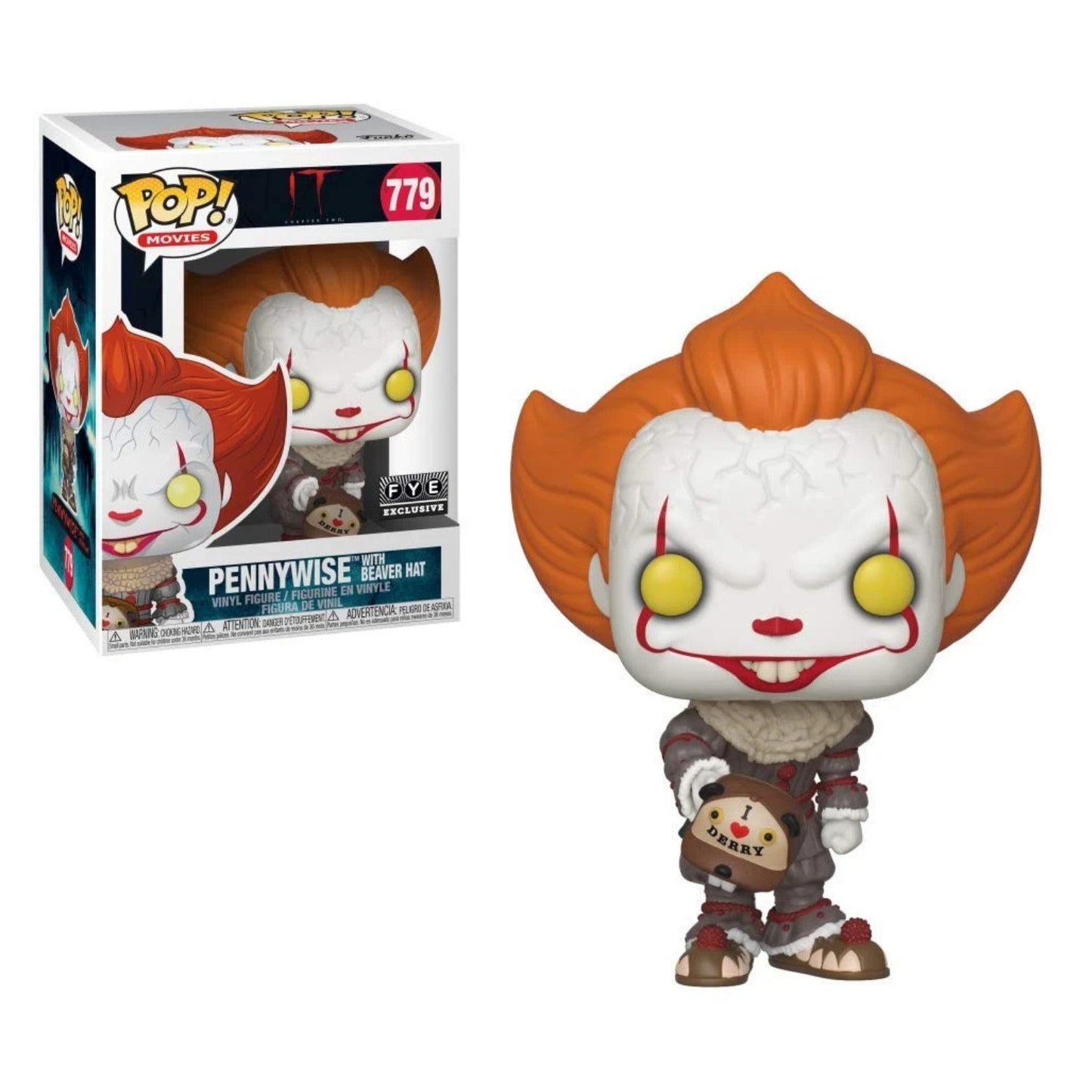 Funko Pop! Movies IT #830 Pennywise with Beaver Hat FYE Vinyl Figure