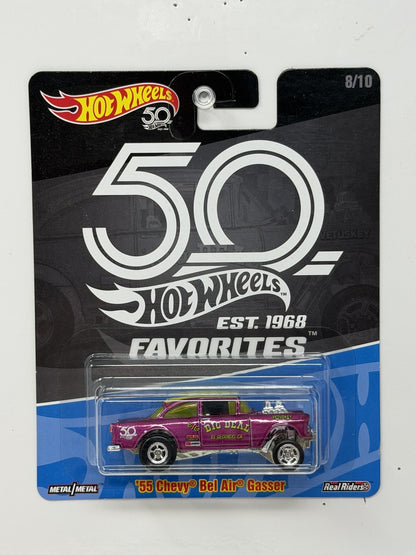 Hot Wheels 50th Favorites 1955 Chevrolet Bel Air Gasser 1:64 Diecast Real Riders