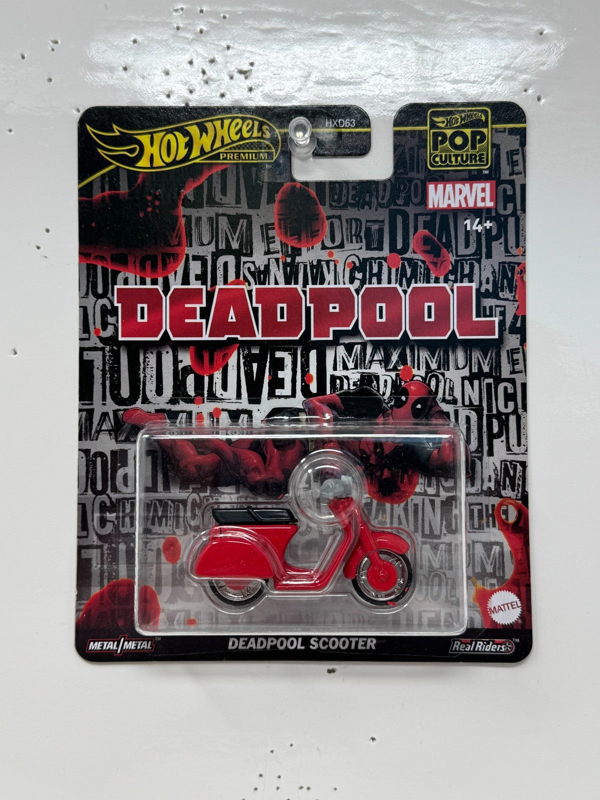 Hot Wheels Premium Marvel Deadpool Scooter 1:64 Diecast