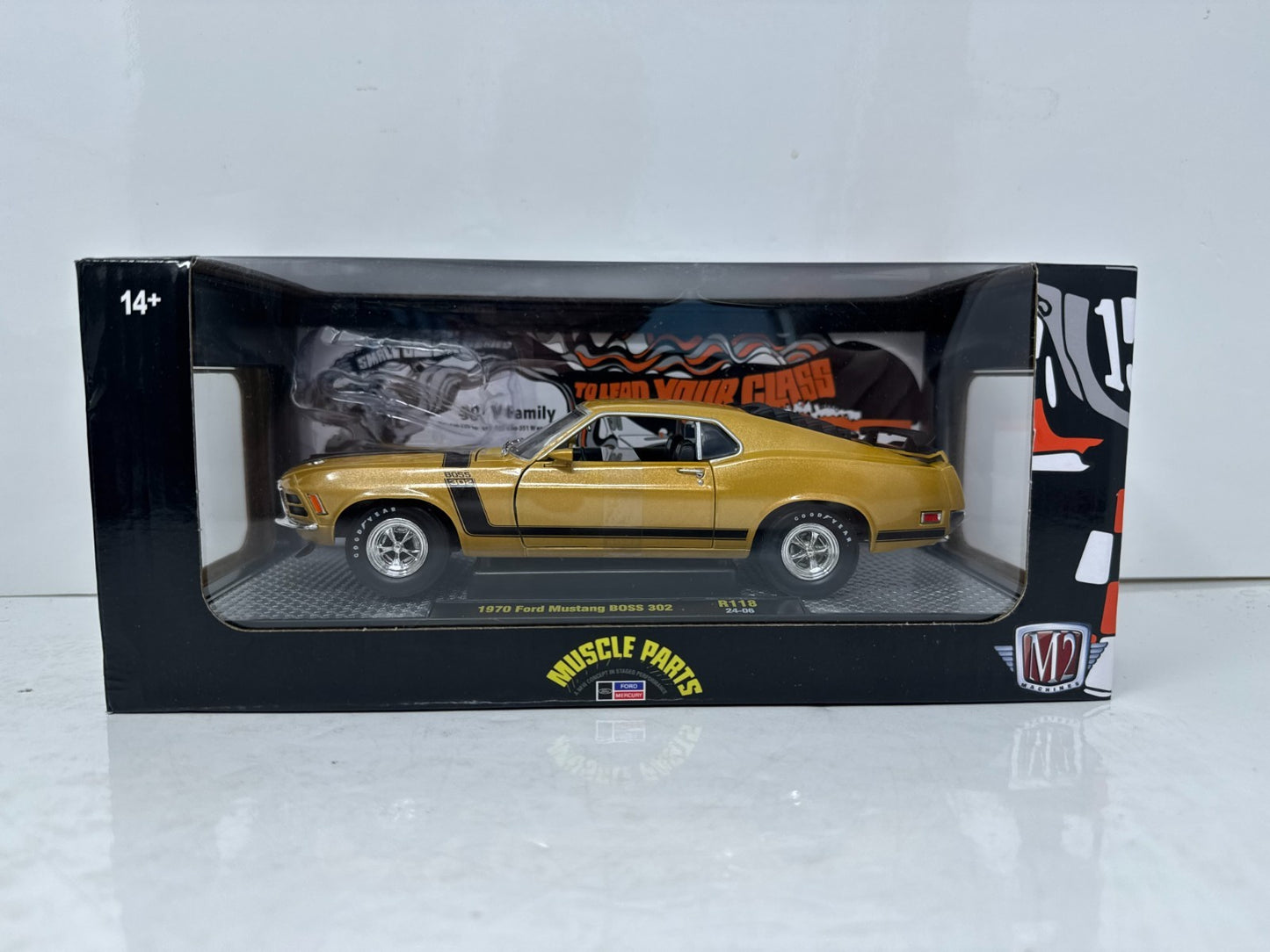 M2 Machines Muscle Parts 1970 Ford Mustang Boss 302 1:24 Diecast