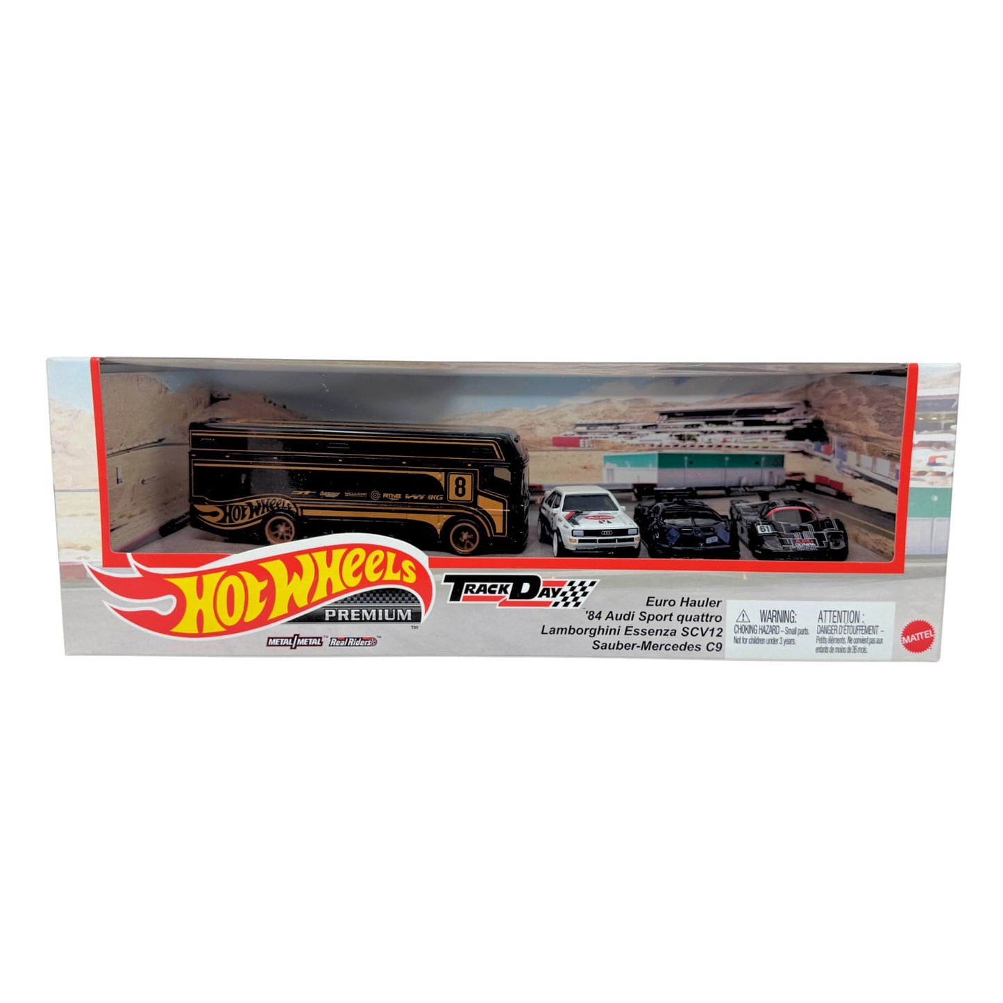 Hot Wheels Premium Track Day 4-Pack Collector Diorama Set 1:64 Diecast