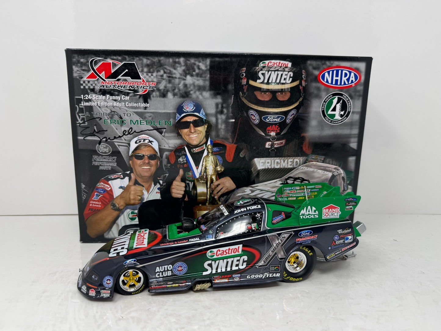Motorsports Authentics NHRA John Force Castrol Eric Medlen Tribute 1:24 Diecast