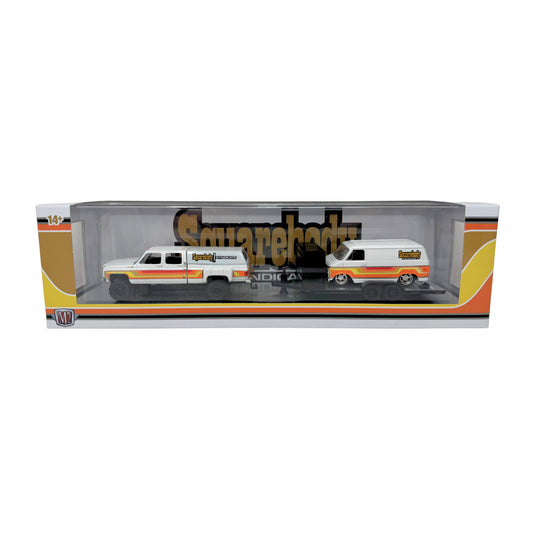 M2 Machines Squarebody Syndicate 1974 Chevy Silverado C30 & G10 Van 1:64 Diecast