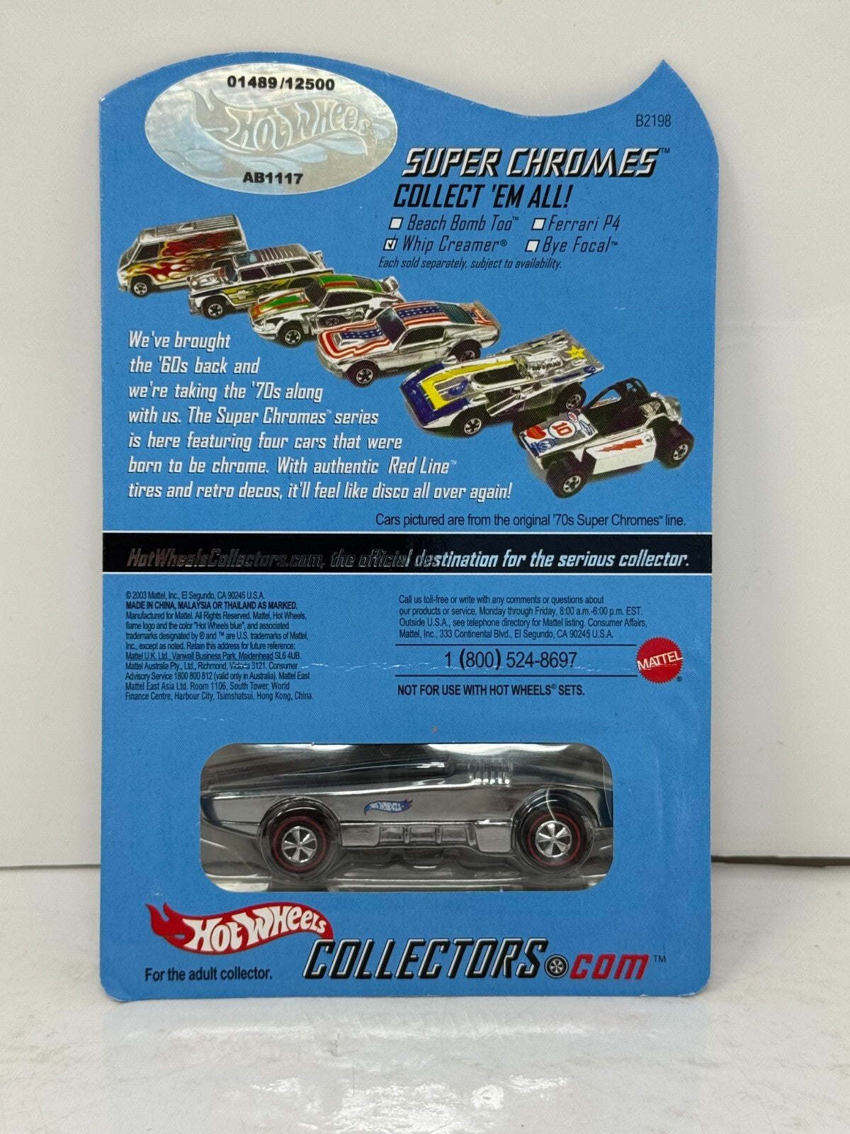 Hot Wheels Red Line Club RLC Whip Creamer Super Chromes Fantasy Cars 1:64 Diecast 2003