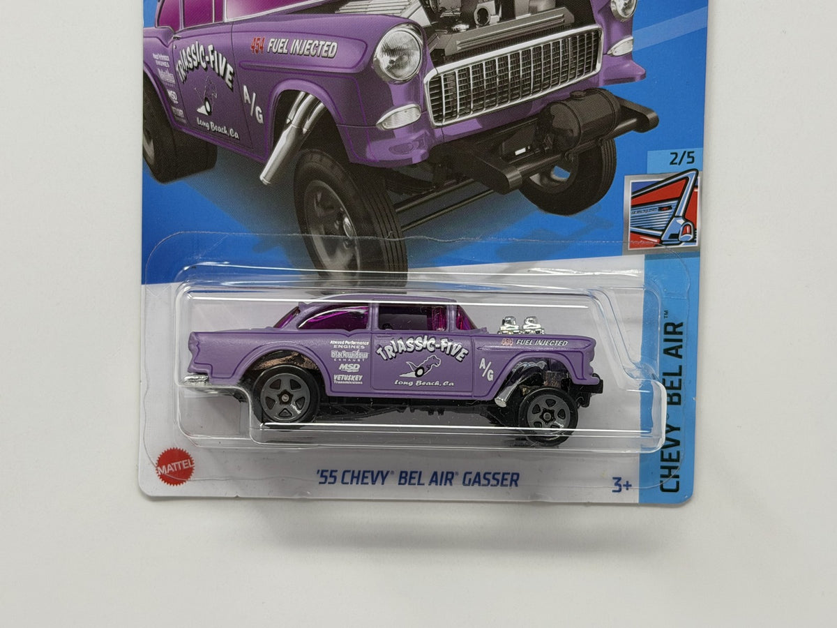 Hot Wheels Chevy Bel Air 1955 Chevy Bel Air Gasser Purple 1:64 Diecast U.S. Card