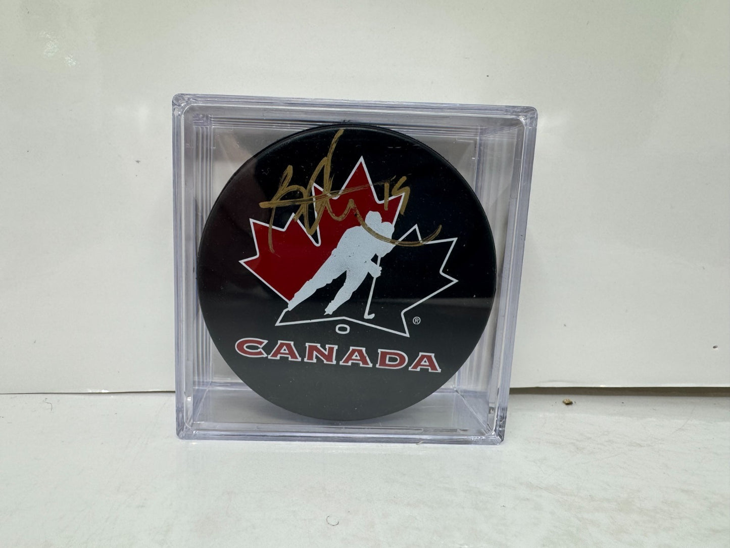 Bryan Trottier Team Canada Signed NHL Autograph Puck Gold Auto