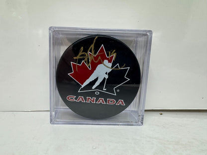 Bryan Trottier Team Canada Signed NHL Autograph Puck Gold Auto