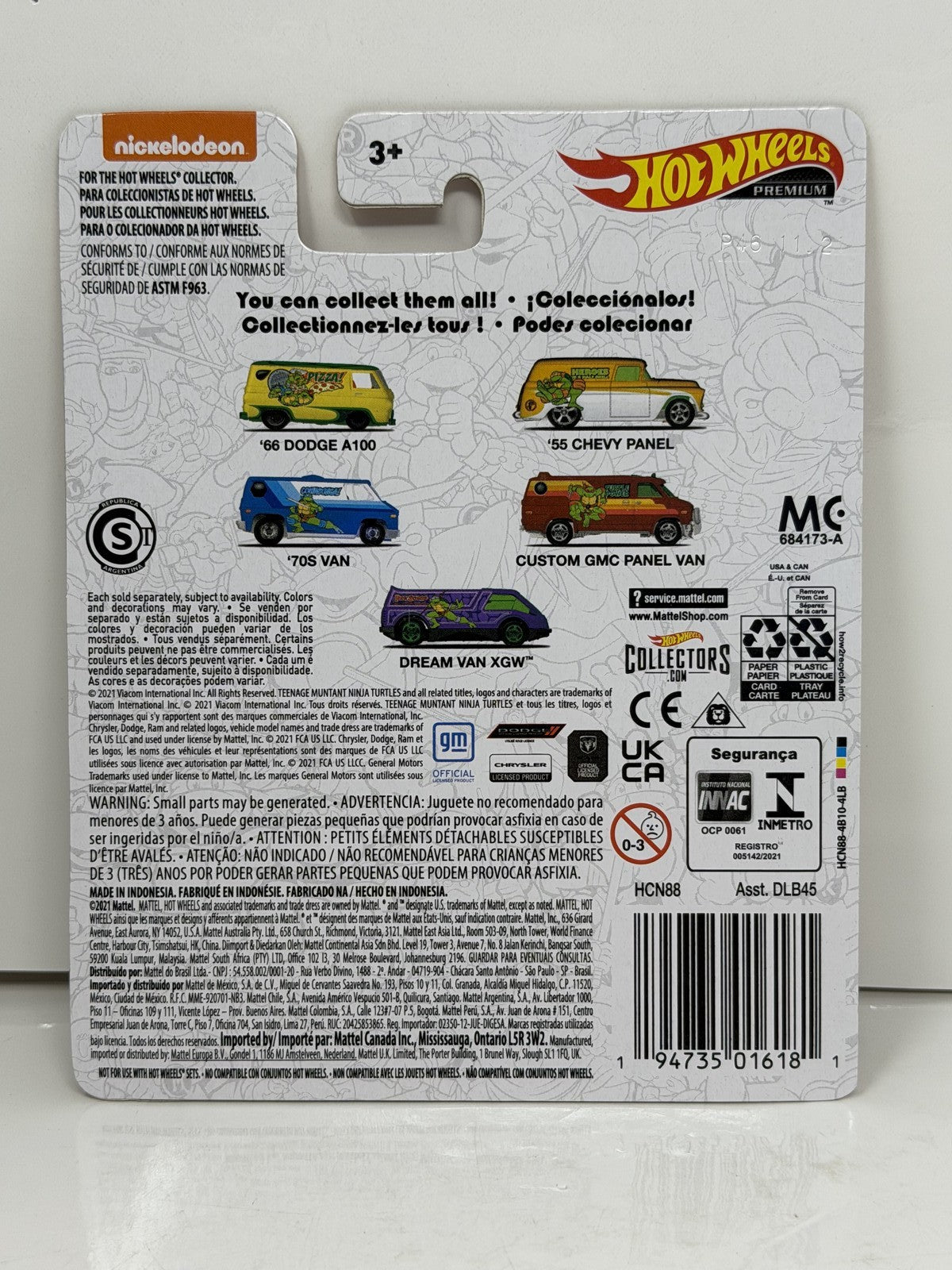 Hot Wheels Teenage Mutant Ninja Turtles Michelangelo 55 Chevy Panel 1:64 Diecast