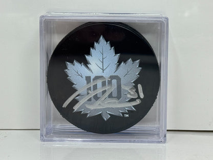 Frederik Andersen Toronto Maple Leafs Signed NHL Autograph Puck Silver Auto