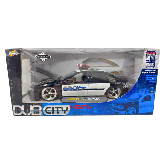 Jada Dub City 1996 Chevy Impala Police 1:24 Diecast KMC Wheels 22 Inch SS Rims