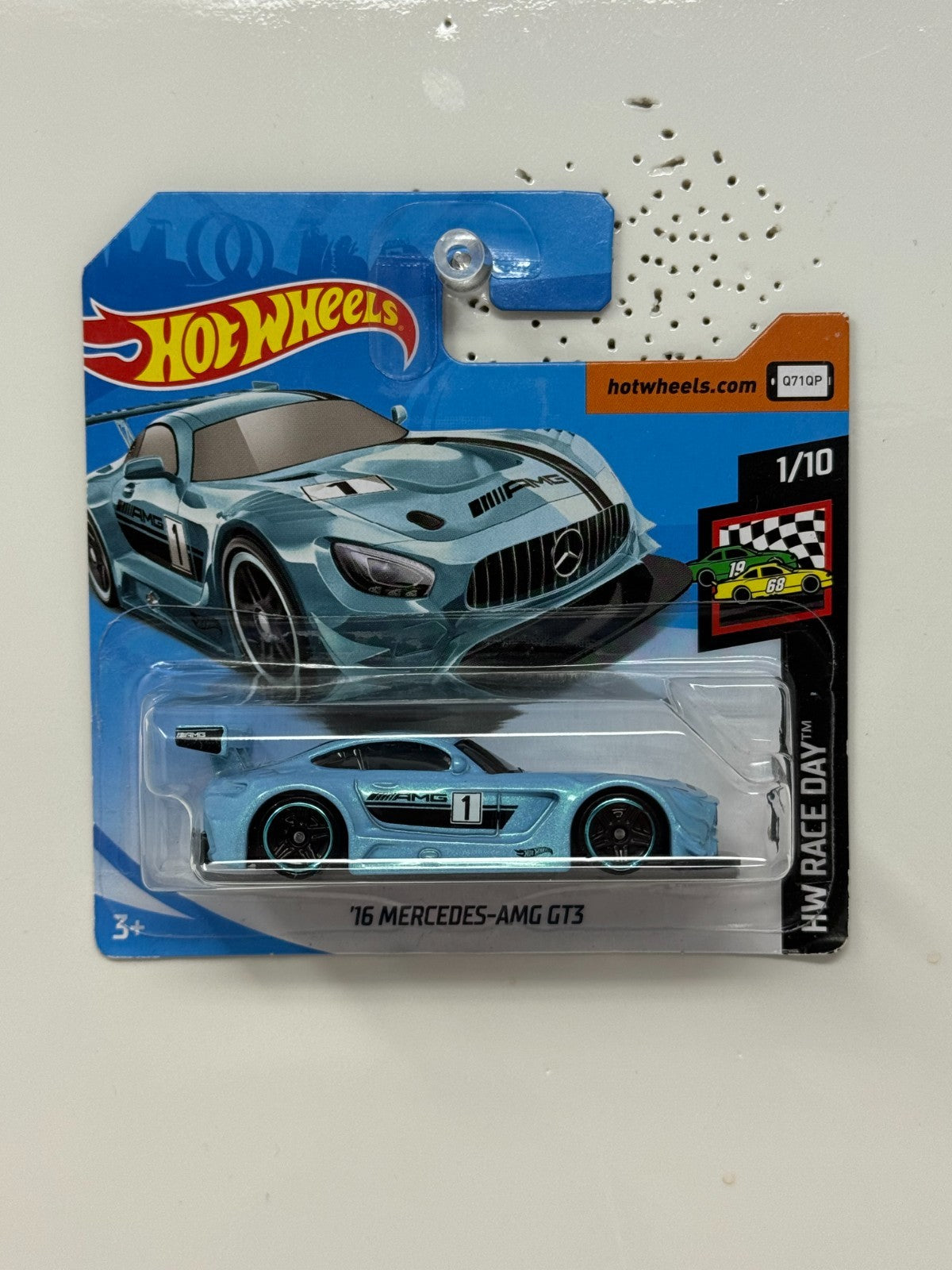 Hot Wheels Race Day 2016 Mercedes-AMG GT3 1:64 Diecast Short Card