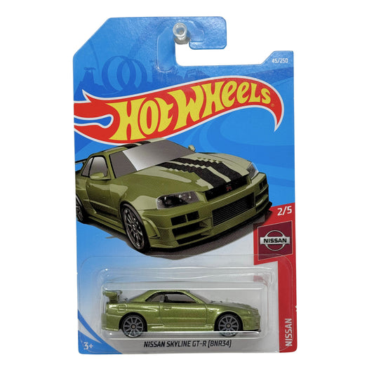 Hot Wheels Nissan Skyline GT-R BNR34 1:64 Diecast Green