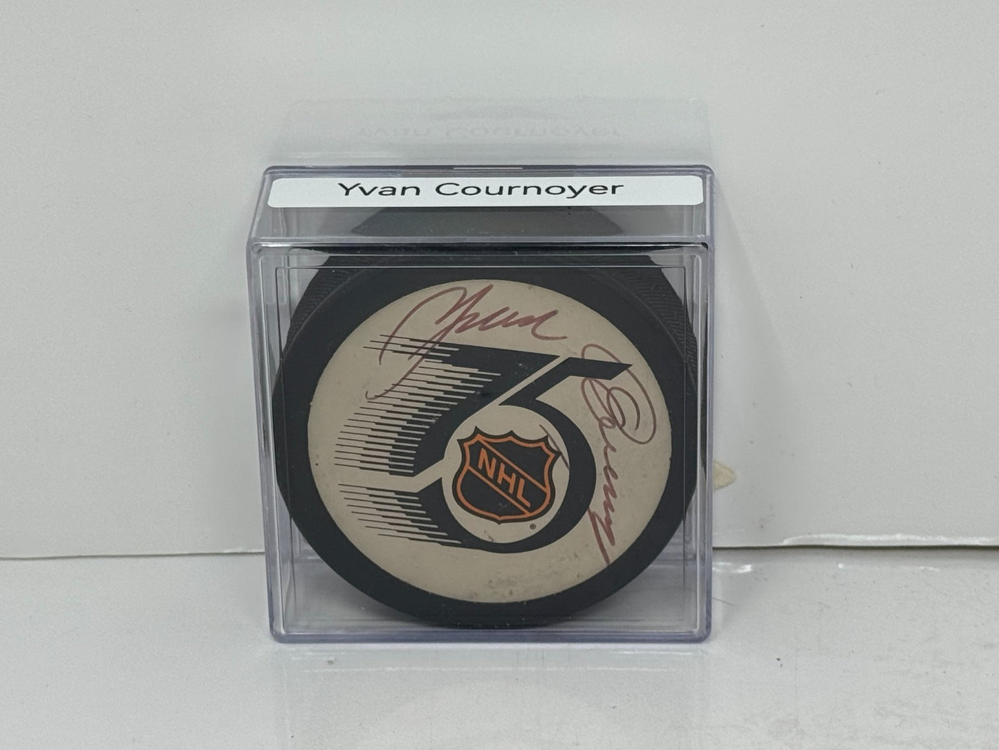 Yvan Cournoyer Signed NHL Autograph Puck Auto