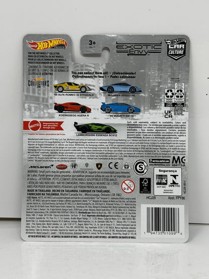 Hot Wheels Premium Exotic Envy Lamborghini Essenza SCV12 1:64 Diecast