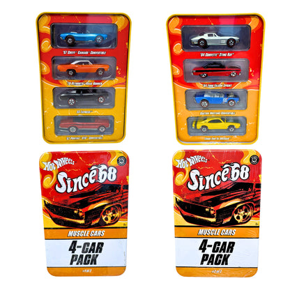 Hot Wheels Since '68 Muscle Cars 4-Car Pack #1 & 2 1:64 Diecast