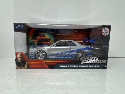 Jada Fast & Furious Brian's Nissan Skyline GT-R (R34) 1:24 Diecast Silver