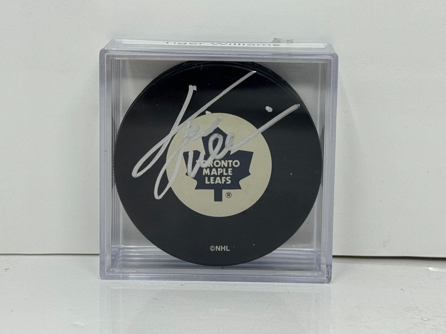 Tiger Williams Toronto Maple Leafs Signed NHL Autograph Puck Silver Auto