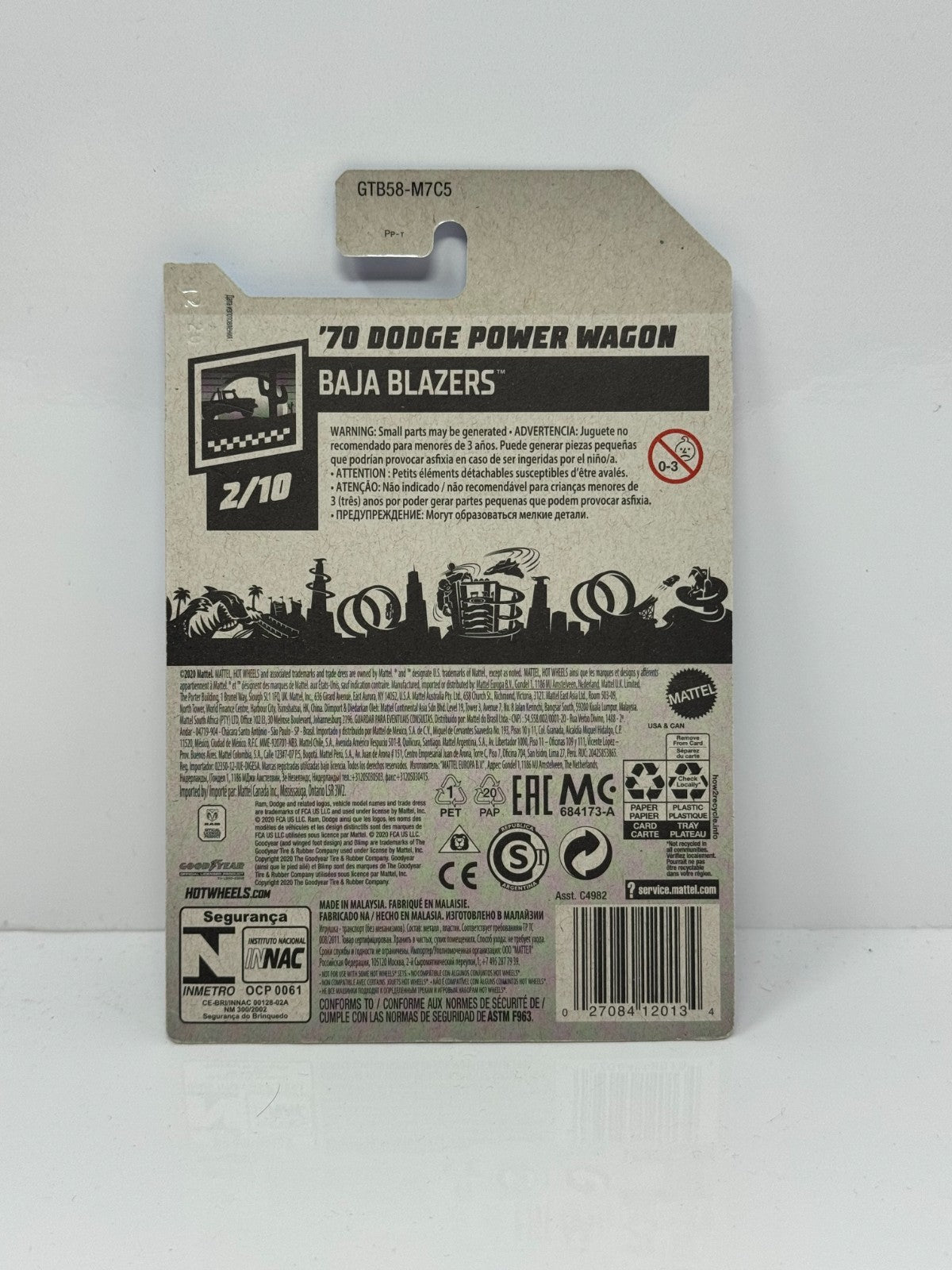 Hot Wheels Baja Blazers 1970 Dodge Power Wagon 1:64 Diecast