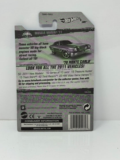 Hot Wheels Muscle Mania 1970 Monte Carlo 1:64 Diecast Factory Sealed Blue