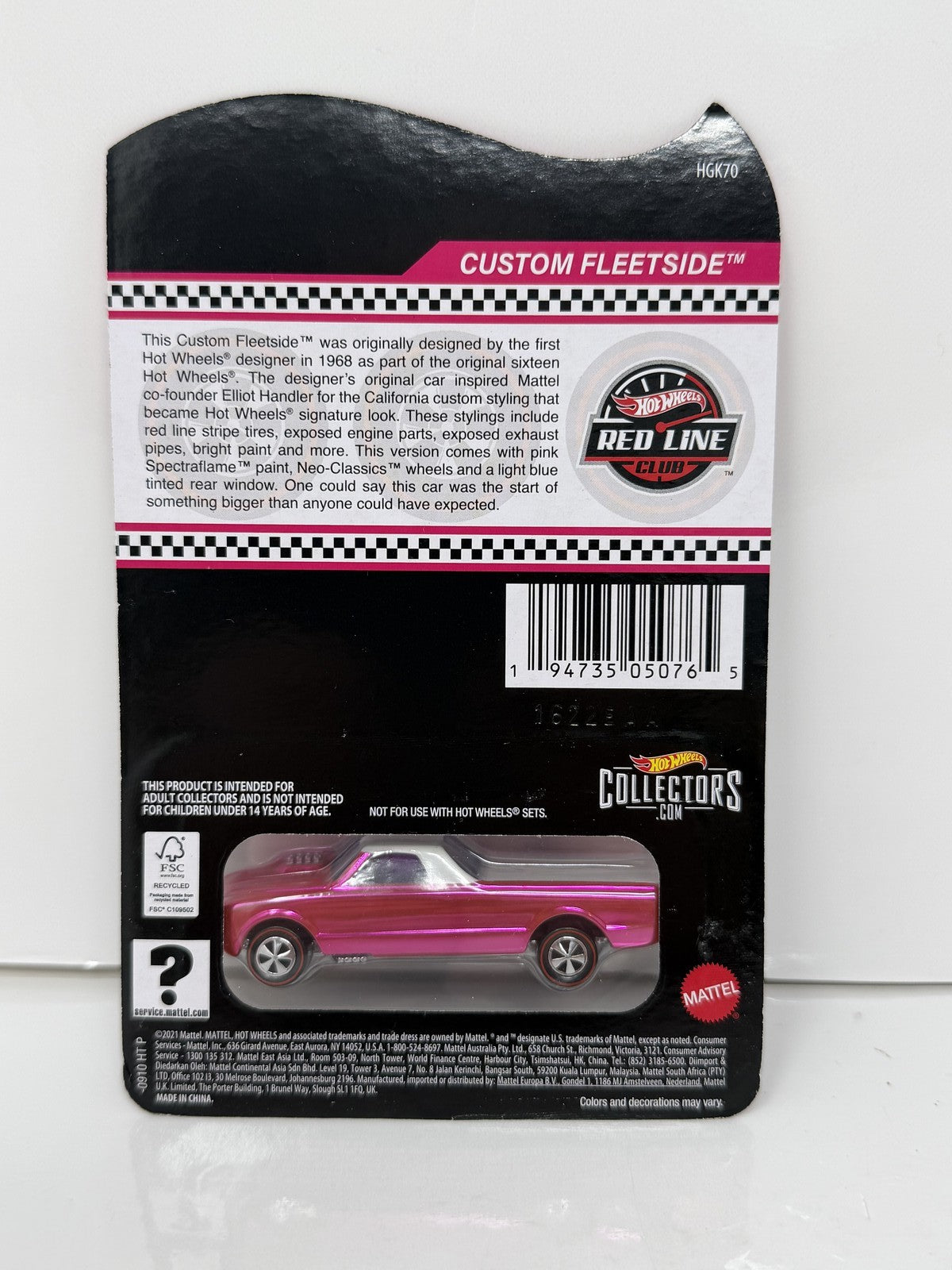 Hot Wheels RLC Red Line Club Custom Fleetside 1:64 Diecast