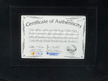 NASCAR Moog Chassis Parts 36 Pin Set Winston Cup Champions w/ Display Case RARE