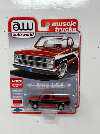 Auto World Muscle Trucks 1984 Chevy Silverado 10 Fleet Side 1:64 Diecast