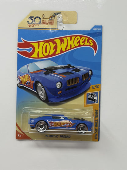 Hot Wheels 50th Race Team 1970 Pontiac Firebird 1:64 Diecast Blue