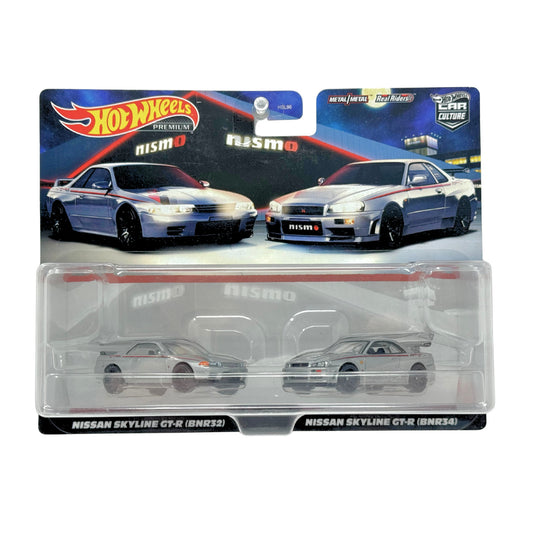 Hot Wheels Premium Nissan Skyline GT-R (BNR34) & (BNR32) 2-Pack 1:64 Diecast