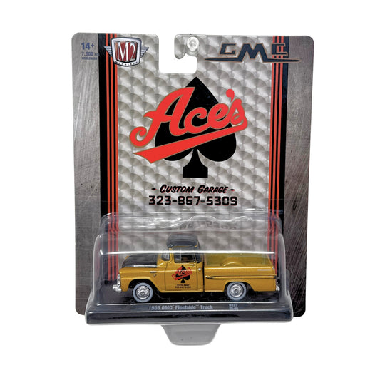 M2 Machines Ace’s Custom Garage 1959 GMC Fleetside Truck 1:64 Diecast