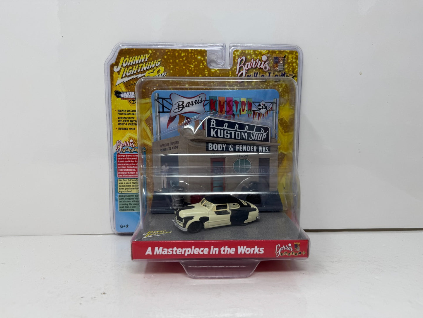 Johnny Lightning Barris Kustom 1949 Mercury Silver Screen Dioramas 1:64 Diecast