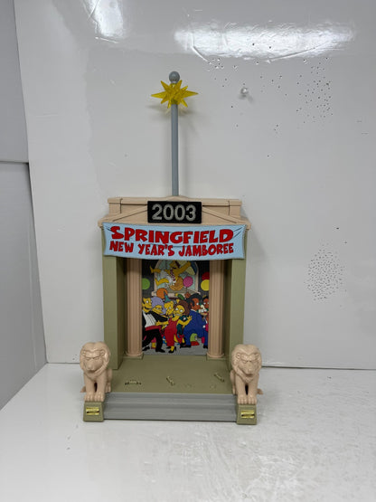 Simpsons World of Springfield New Years Town Square Set Playmates Diorama