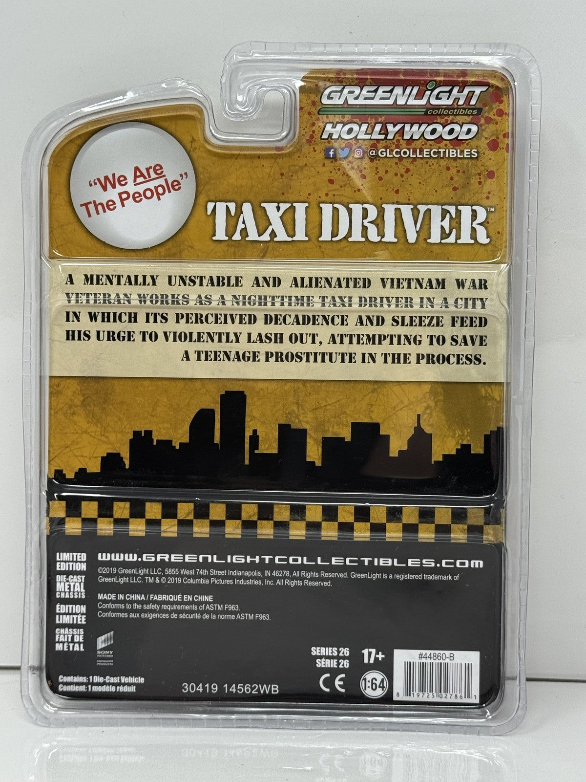 GreenLight Hollywood Taxi Driver 1975 Checker Taxi 1:64 Diecast Yellow