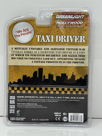 GreenLight Hollywood Taxi Driver 1975 Checker Taxi 1:64 Diecast Yellow
