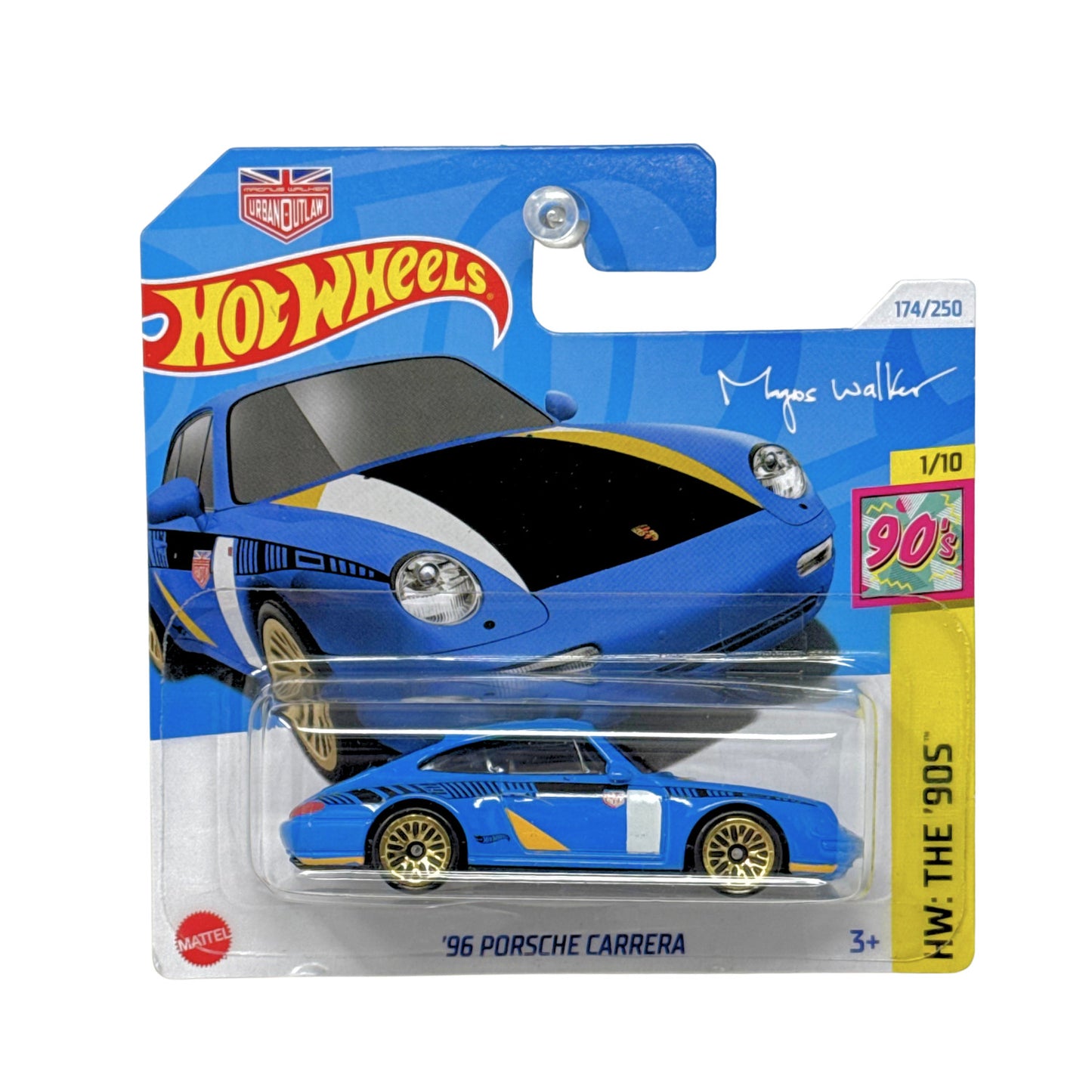 Hot Wheels The '90s 1996 Porsche Carrera 1:64 Diecast Short Card