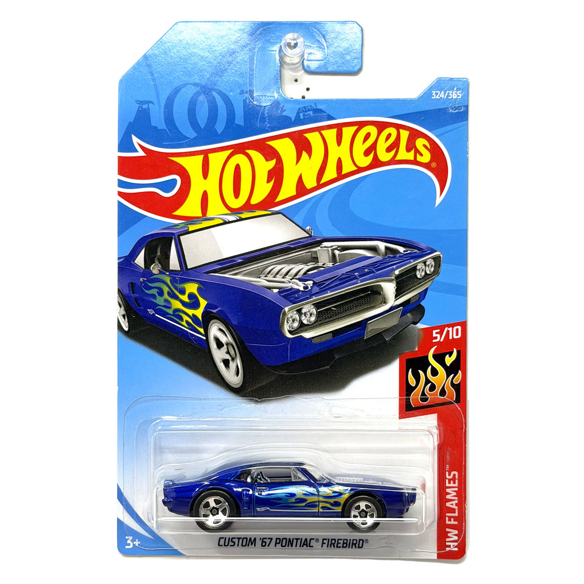 Hot Wheels Flames 1967 Pontiac Firebird 1:64 Diecast Blue