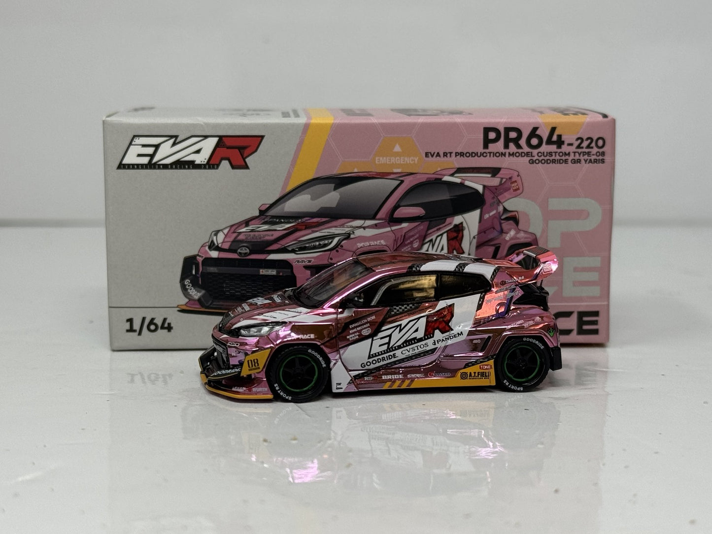 Pop Race x EVA RT Production Toyota GR Yaris PR64-220 1:64 Diecast