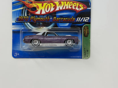Hot Wheels Treasure Hunt 1970 Plymouth Barracuda 1:64 Diecast Real Riders