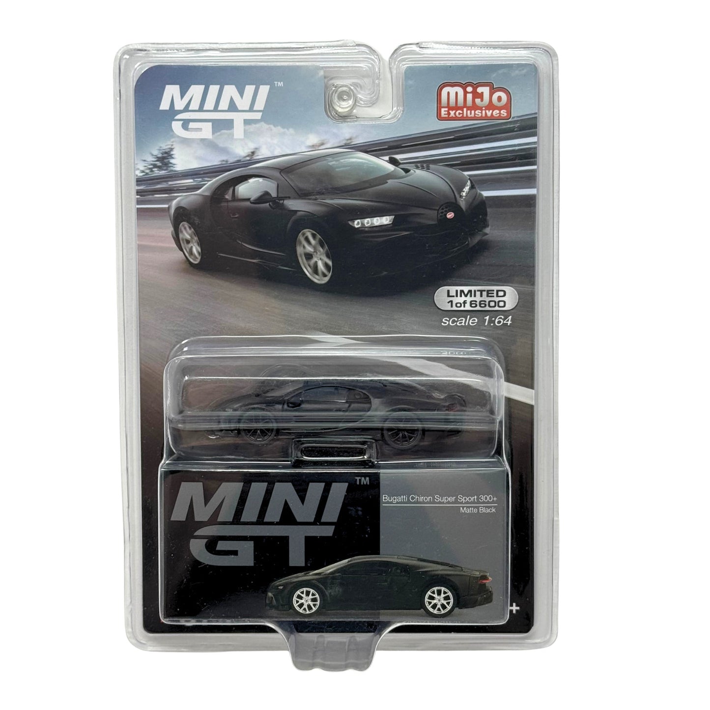 Mini GT MiJo Exclusives Bugatti Chiron Super Sport 300+ Matte Black 1:64 Diecast