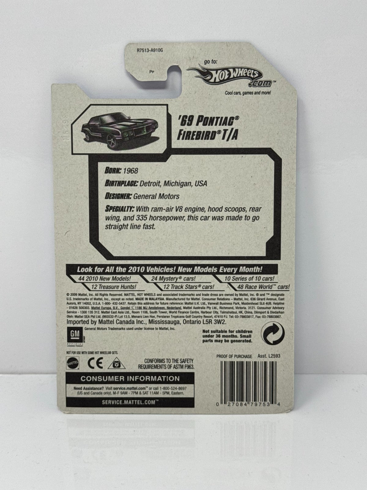 Hot Wheels Muscle Mania 1969 Pontiac Firebird TA 1:64 Diecast Factory Sealed
