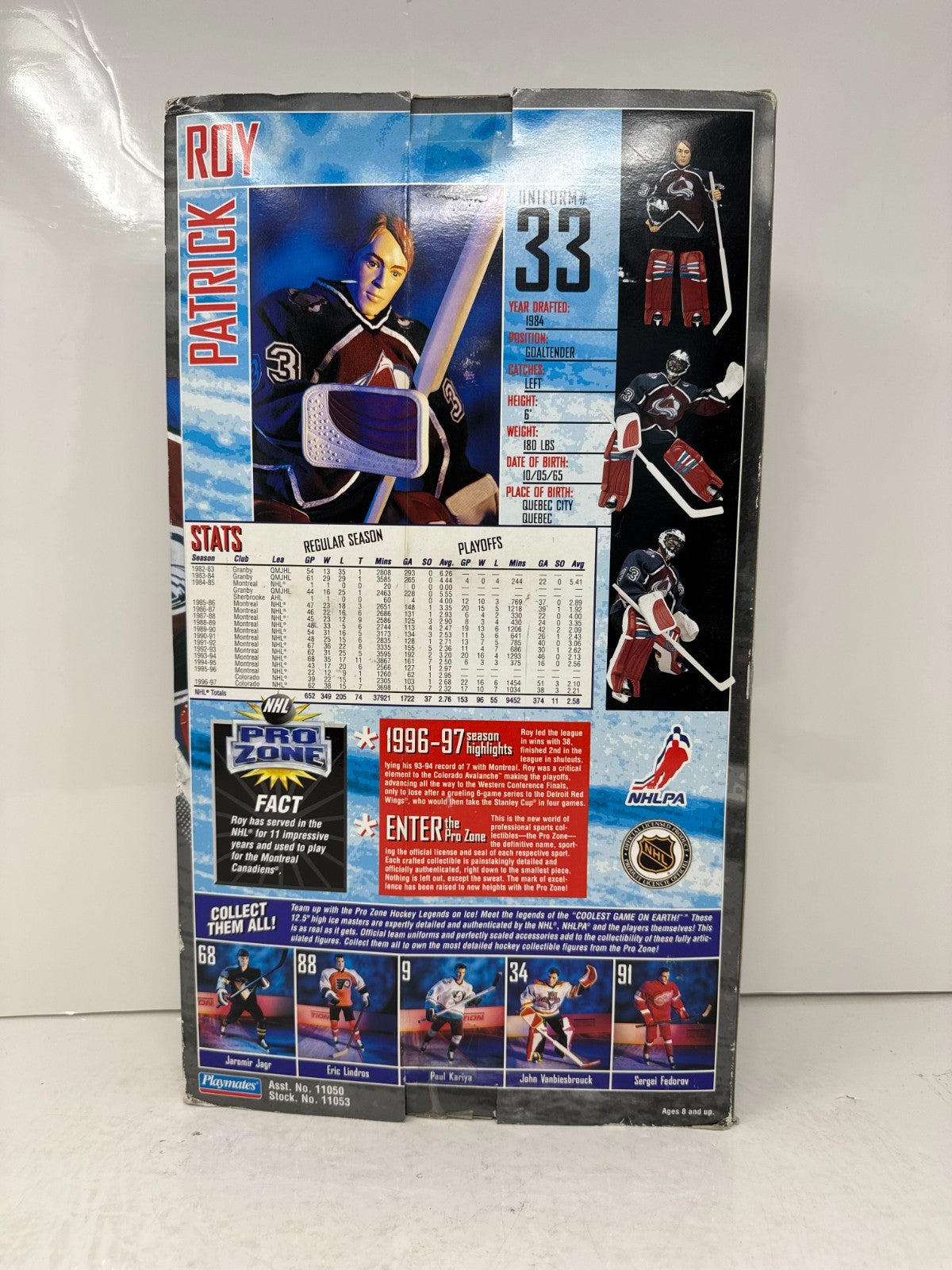 Playmates NHL Pro Zone Patrick Roy Colorado Avalanche 12" Inch Hockey Figure