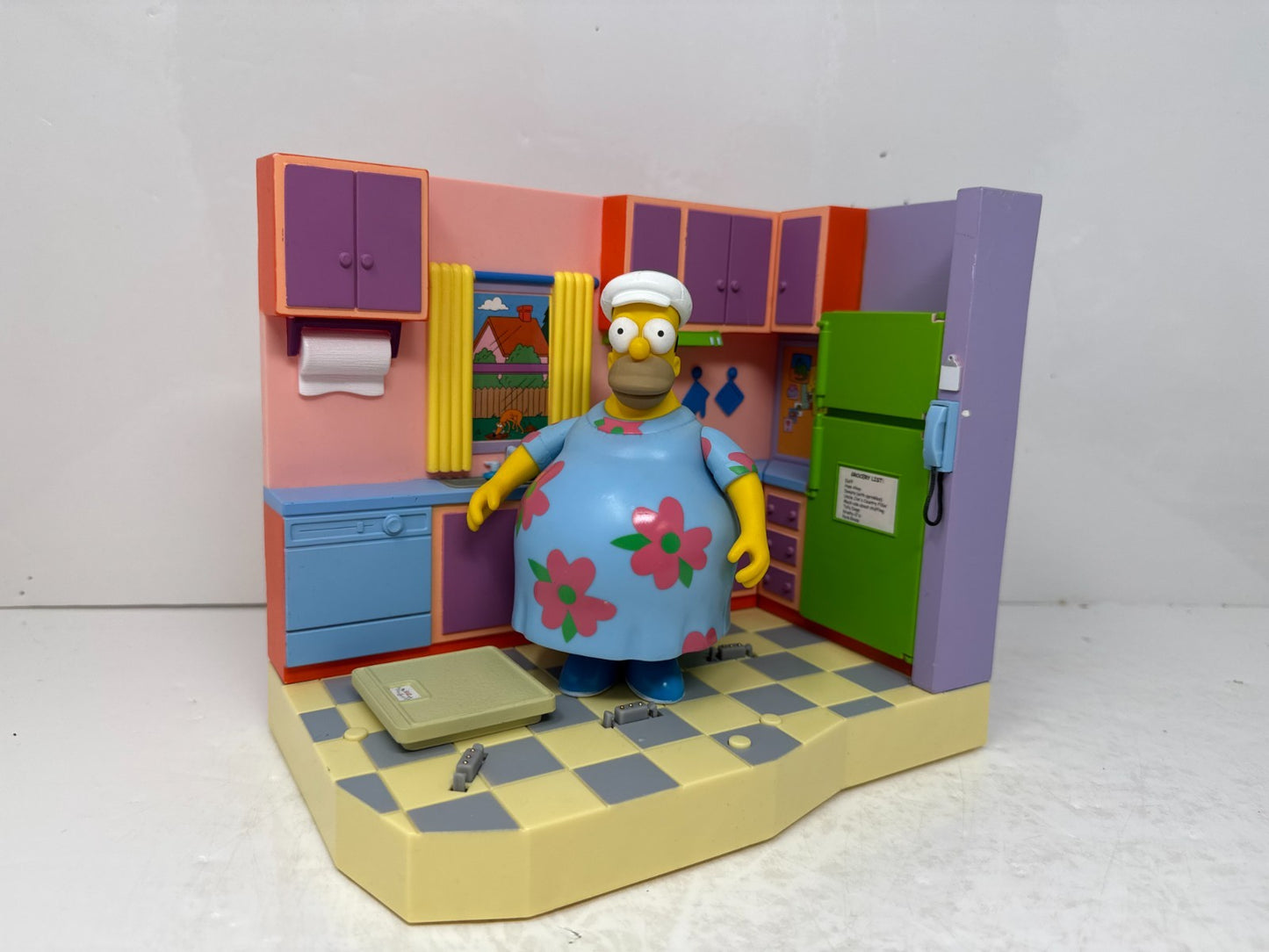 Simpsons World of Springfield Muumuu Homer and Kitchen Set Playmates Diorama