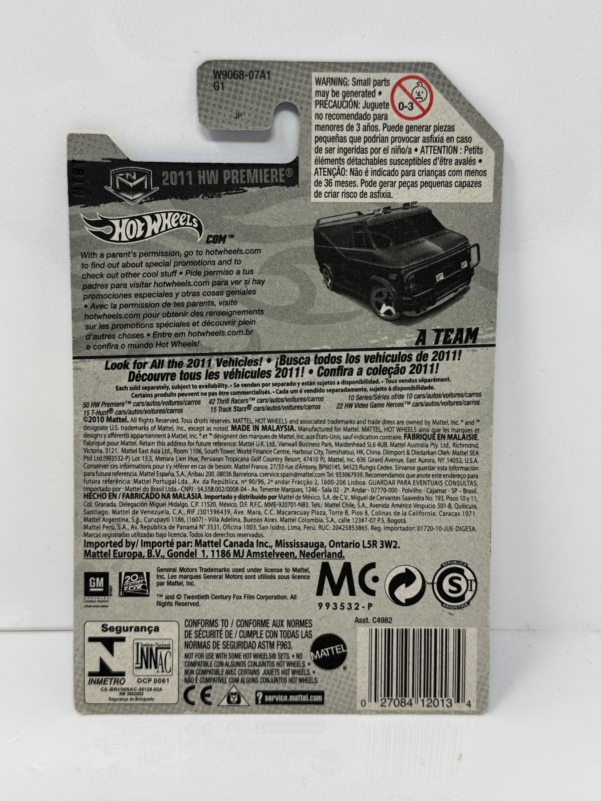 Hot Wheels Premiere A-Team Van 1:64 Diecast